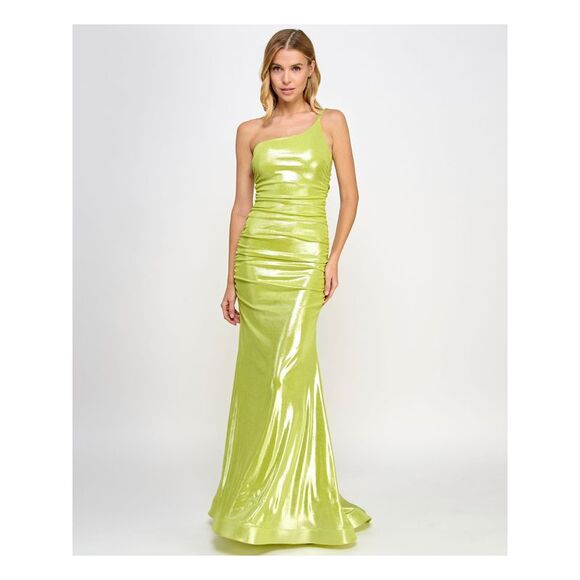 B DARLIN Womens Dress Green Formal Lined Adjustable Padded Juniors 1\2 - Picture 3 of 4